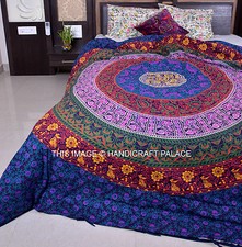 Housse De Couette Mandala Indien Taille Queen Couverture De Quilt Artisanale