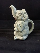 Modèle Rare Pichet En Barbotine Éléphant H 23.5cm