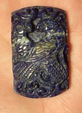 Carved Lapis Gemstone Bird