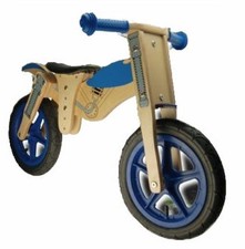 Vélo en bois typ Draisienne de marche enfant garçon Style moto cross velitrotte 
