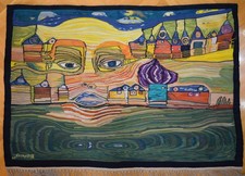 Tapisserie égyptienne tissée à la main tenture murale 3,6 pieds art populaire...