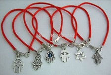 Bracelet Khamsa Kabbale Porte Bonheur Main Fatma fil rouge mauvais œil chance
