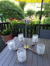 LUSTRE SCANDINAVE TECK  5 feux 1960 /70s