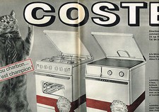 PUBLICITE ADVERTISING 014   1964    COSTE  cuisinière à charbon ( 2 pages)