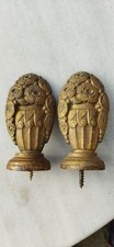 2 embouts de tringle à rideaux art déco nouveau en bronze doré