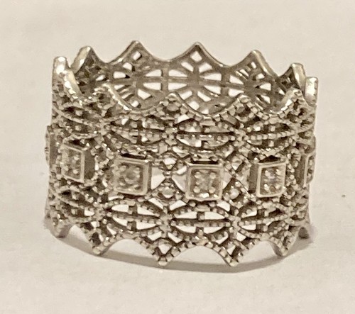 Large superbe bague - bague, argent
