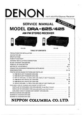 Manuel De Service Pour Denon DRA-625, DRA-425