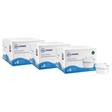 AllSpares Filtre à eau (18 pcs.) pour les carafes adapté pour Brita Maxtra, Maxt