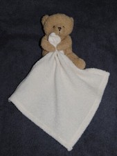 DOUDOU ET COMPAGNIE Ours Beige Brun Mouchoir Ecru Yeux Brodé Nez Marron TTBE