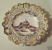 @ ASSIETTE CADEAU TOURISTIQUE MONT SAINT MICHEL DECOR ROUEN CERTAINEMENT DESVRES