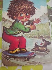 Gamins en planche a roulette