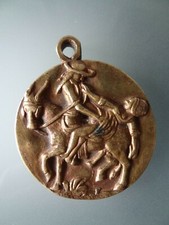 ancienne médaille jeton érotique en bronze scène de l'enlèvement curiosa erotica