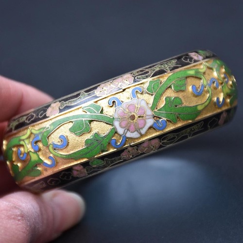 Gros bracelet jonc vert noir