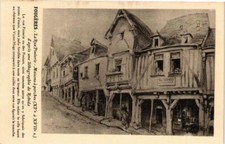 CPA FOUGERES-La Rue Pinterie-Maison a porches (265459)