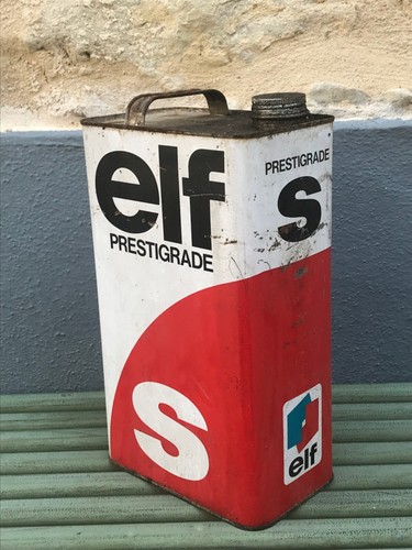 Ancien bidon huile elf - bidon, d'huile