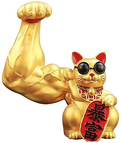 Muscle arm cat - cat, figurine