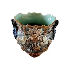 Splendide Gros Cache Pot En Barbotine En Parfait Etat