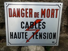 Plaque atelier électricité sécurité avertissement tôle déco loft DANGER DE MORT