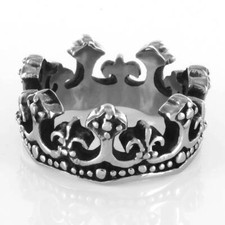 Bague acier Fleur de Lys Royal