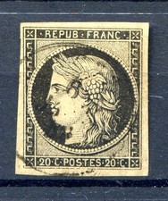 151125 TIMBRE FRANCE  N° 3 oblitéré cachet à date type 14 signé BRUN coté 450€