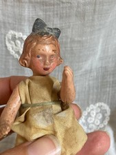 Poupée miniature ancienne allemande terre de pipe ? 11 cm années 30/40, rare