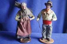 Santons anciens Lise Berger couple de paysans     31 cm  santon