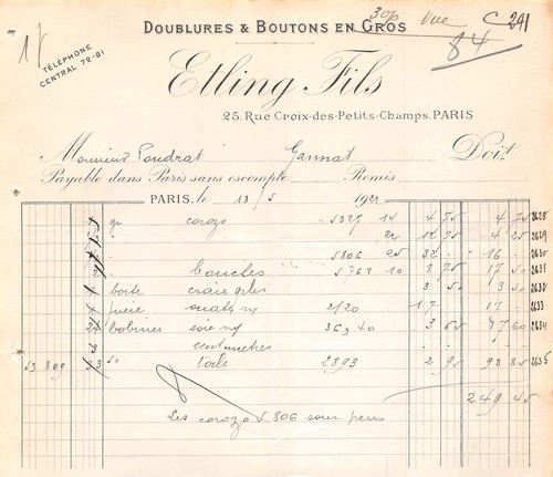 1921 boutons gros etling - 1921, en