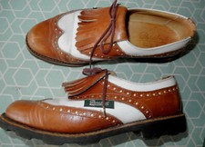 Mocassins à lacets bicolores PARABOOT 37 blanc et marron gold style golf
