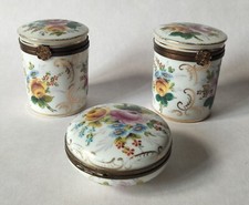 Lot of 3 Set Antique Porcelain boxes Sevres Hand Painted