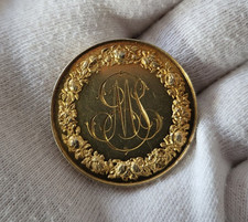 MEDAILLE de MARIAGE - POINCON ARGENT - MARS 1884 - PATINE DOREE