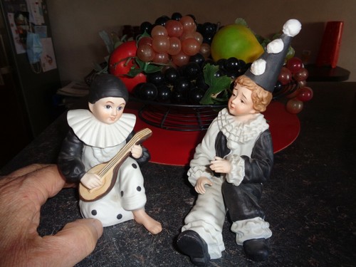Statuette faïence pierrot - faïence, à