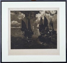 TABLEAU XIX EME-MARINE-EAU