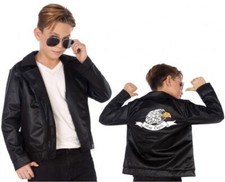 Déguisement Garçon Veste DISCO ROCK Noir 7/8/9 Ans Enfant Années 50/60 Grease