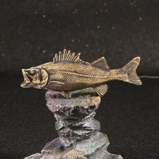 Statue de poisson en laiton, décoration de jardin, table vintage, thé,