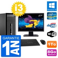 PC Tour HP 400 G1 Ecran 27" Intel i3-4130 RAM 8Go Disque Dur 1To Windows 10 Wifi
