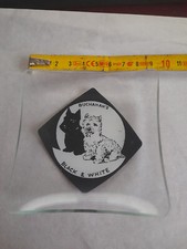 Black and White. Cendrier vide poche en verre.