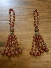 Paire de Décoration D'Embrasses de Rideaux ou Clé en Perles Verre 