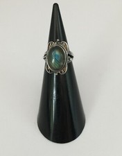 BAGUE ARGENT/ CABOCHON LABRADORITE/ ANNEE 2010