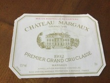 ETIQUETTE CHATEAU MARGAUX, 1992
