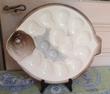 Plat à Huîtres faïence de Longwy modèle Copenhague TBE