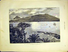 Original Old Antique Print