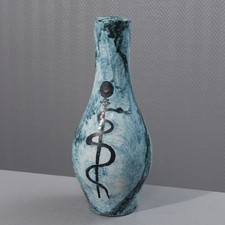 Grand vase en céramique du milieu du XXe siècle à décor d'oxyde de cuivre