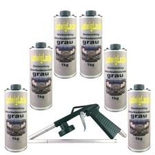 Protection Chutes de Pierres 6 x 1 KG Revernissable Gris & 1 Pistolet A Peinture