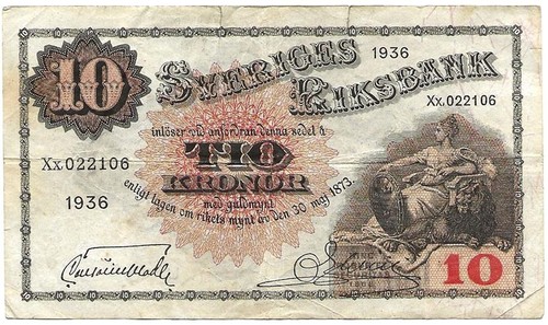 Suède billet 10 - de, kronor