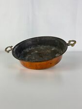 Sublime petite Casserole en Cuivre avec poignées en laiton, Art de la Table 