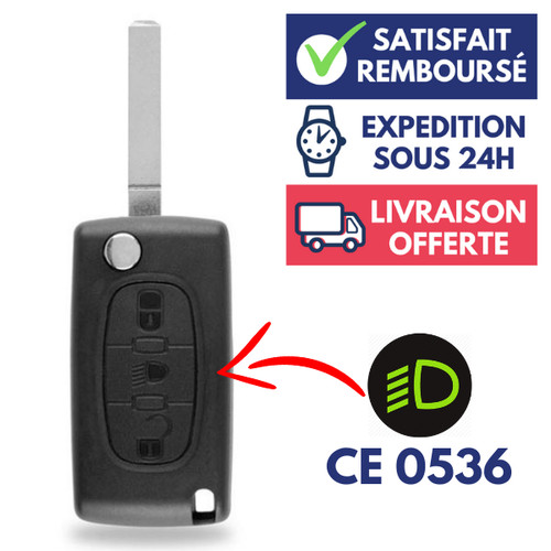 Coque clé 3 boutons - de,