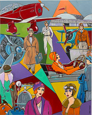 Tableau Peinture Aviation Pop