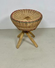 Tabouret rotin vintage - rotin, –
