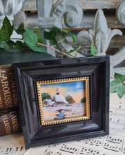 ANCIEN CADRE BOIS EMAUX DE