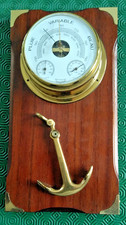 BAROMETRE AVEC 1 ANCRE DE MARINE EN LAITON VERNIS  DE MARQUE ** METEOSTAR **